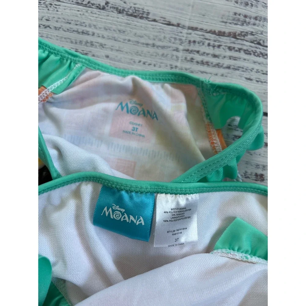Disney‎ Moana Swimsuit Kids Multicolor Ruffle Tankini Two Piece Set 3T